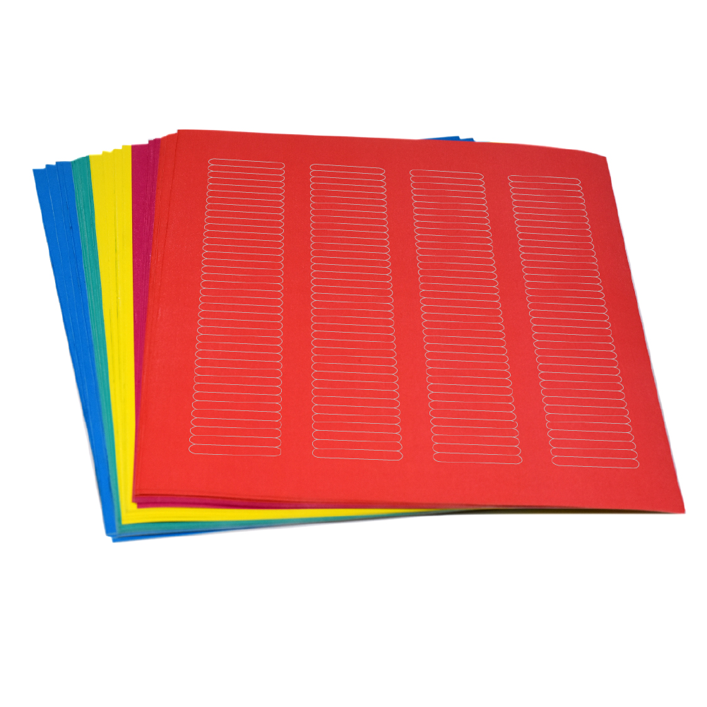 Globe Scientific Label Sheets, Cryo, 38x6mm, for Microplates, Assorted Colors (780 labels in blue, green, violet, red and yellow) Image